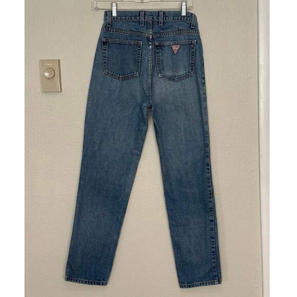 Guess Sz 27 050 Vintage Y2K 90s High Rise Straight Leg Medium Wash Denim Jeans - Picture 5 of 10